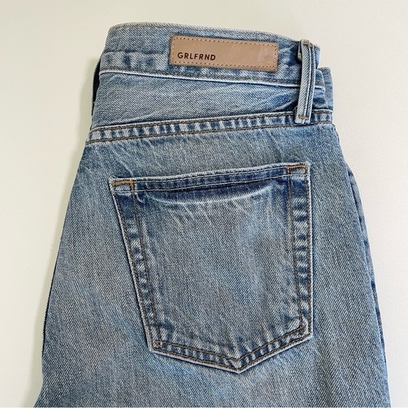 GRLFRND Helena High Waist Straight Leg Rigid Denim Raw Hem Ankle Jean Giulia 27 - Picture 11 of 16